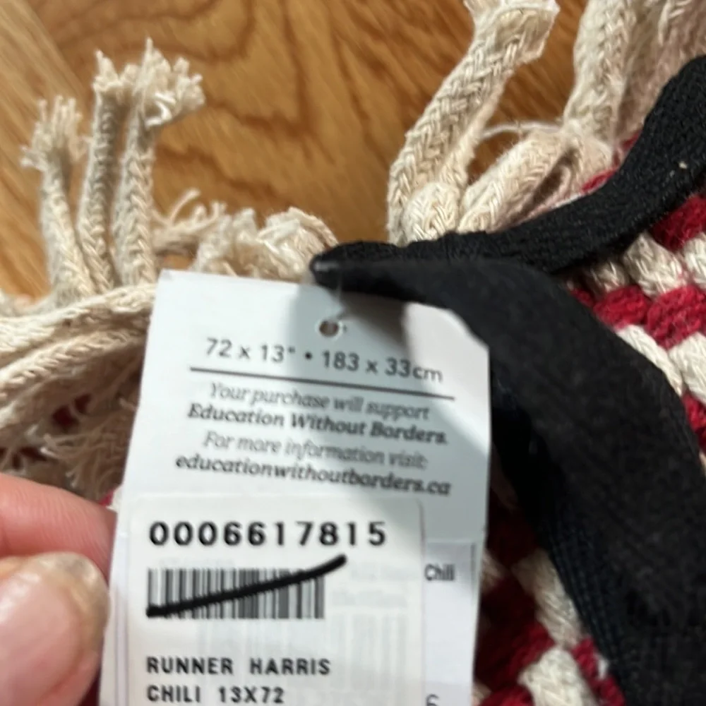 Harris Table Runner Chili Red NWT